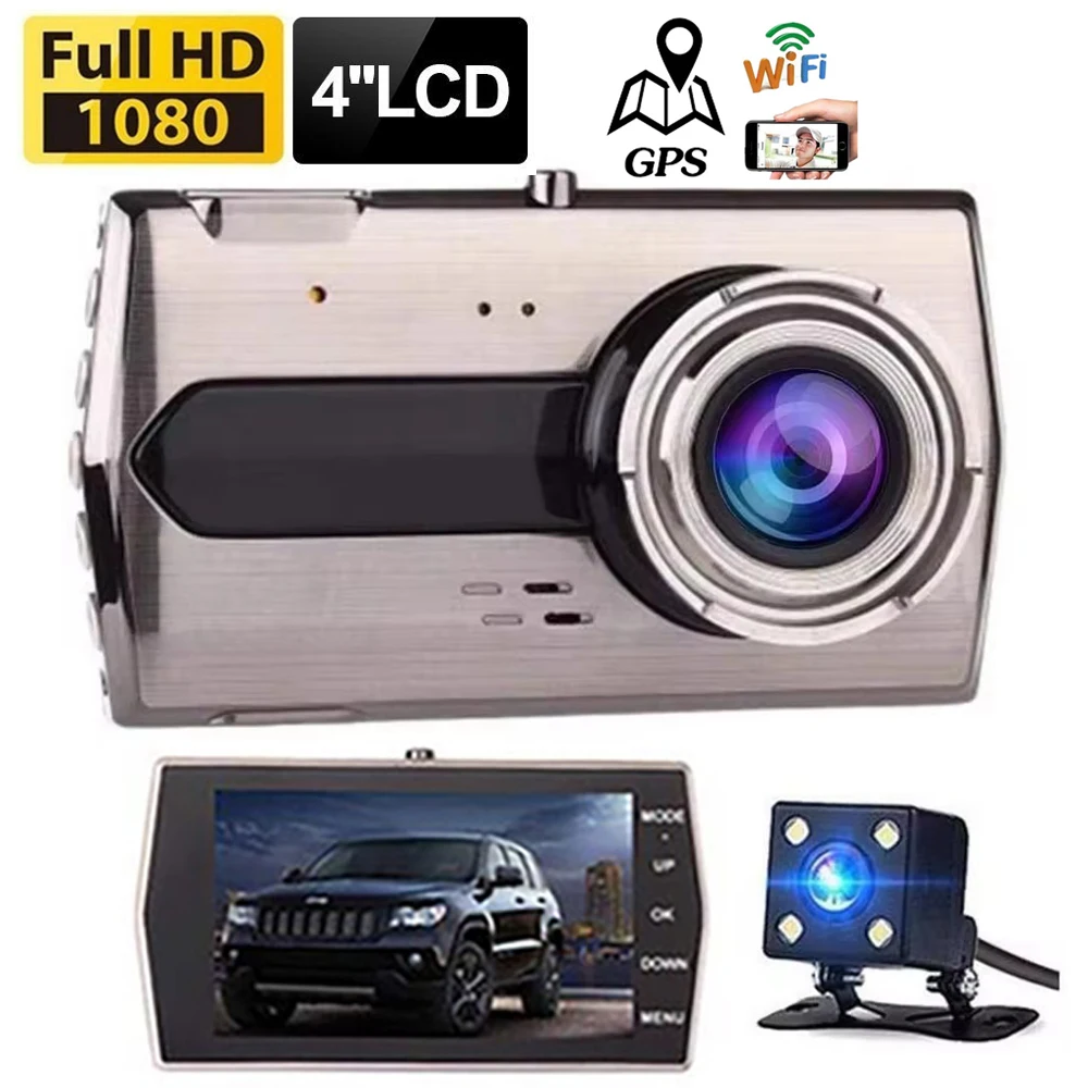 Car DVR WiFi GPS Dash Cam 1080P Car Video Recorder Auto Dashcam Vehicle Black Box Parking Monitor Rear View Reversing Car Camera