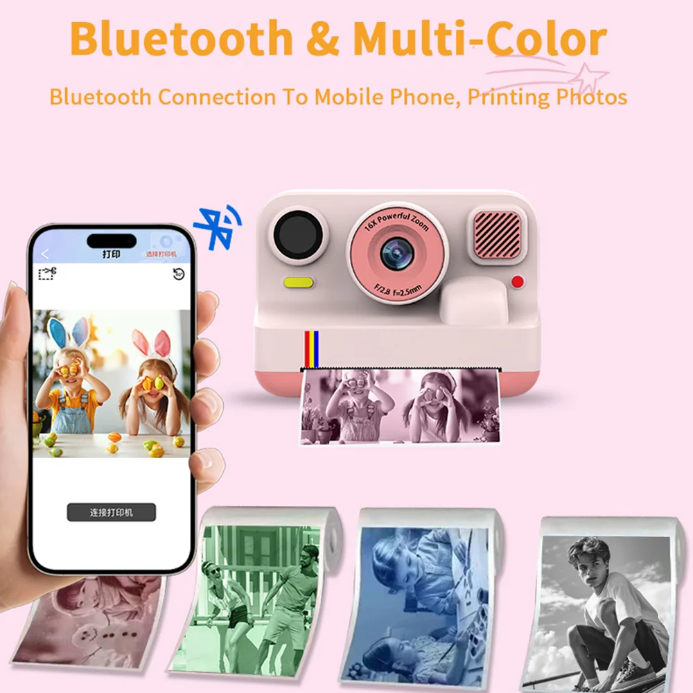 Kinderkamera Hochwertige Fotografie-Kamera für Kinder 1080P HD Dual-Selfie Sofortdruck Mit Druckpapier für Geburtstagsgeschenke – Detail 6