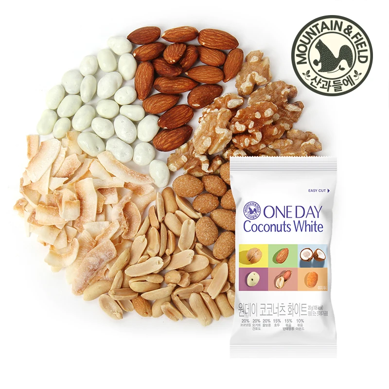 هانجوم جورميه يوم واحد جوز الهند الأبيض 20 جرام × 30 عبوة (إمداد شهر واحد) وجبة خفيفة من رقائق جوز الهند