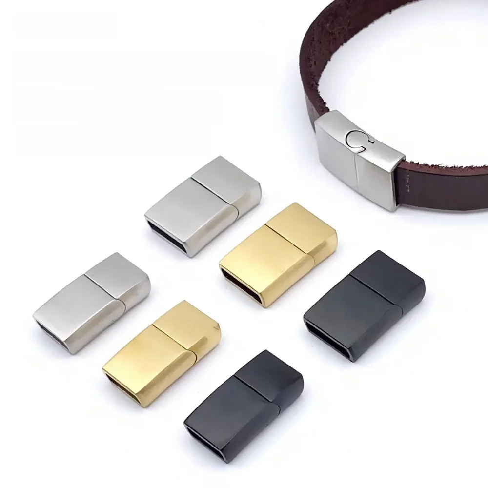 Otwór 10x3mm 8x3mm zapięcia magnetyczne ze stali nierdzewnej na bransoletki liny DIY skórzany sznur złącze klamra elementy do wyrobu biżuterii — zdjęcie 2