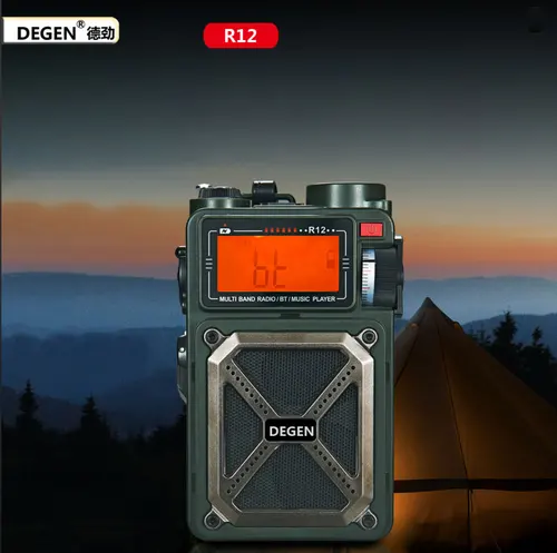 Radio digital de banda completa Bluetooth sin pérdidas de emergencia multifunción Degen R12