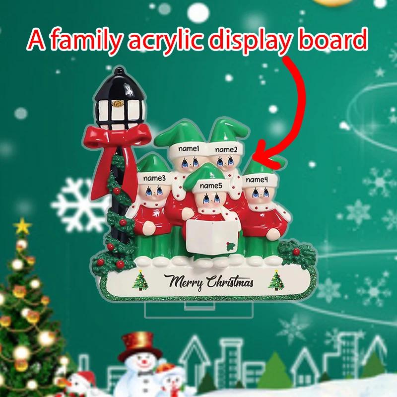 

Customized acrylic display boards with family names for Christmas parties, holiday gifts, snowman decorations under streetlights