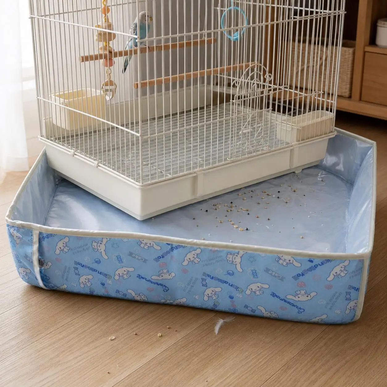 Bird Cage Seed Guard Mesh Seed Catcher Skirt Proof Washable for Small Medium Parrots Parakeet Cockatiels Budgie Cage Accessories