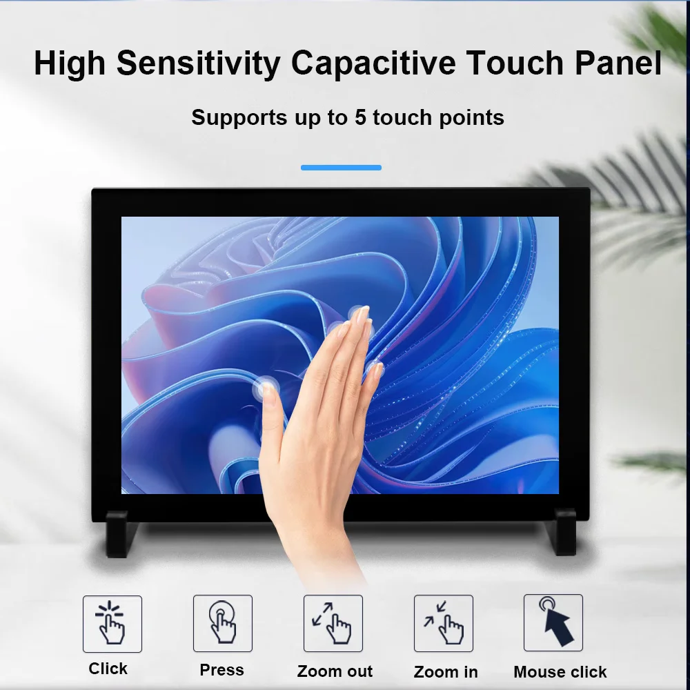 Raspberry Pi 8 Inch Portable Touchscreen Monitor 8"1280x800 IPS Display HDMI-compatibe Support 5-point Touch for PC Game console