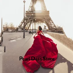 Pearl Satin Formal Dress Women Elegant Party Dresses Woman Long Tail Serin Evening Dresses Luxury 2024 Red Flight Suit Jancember