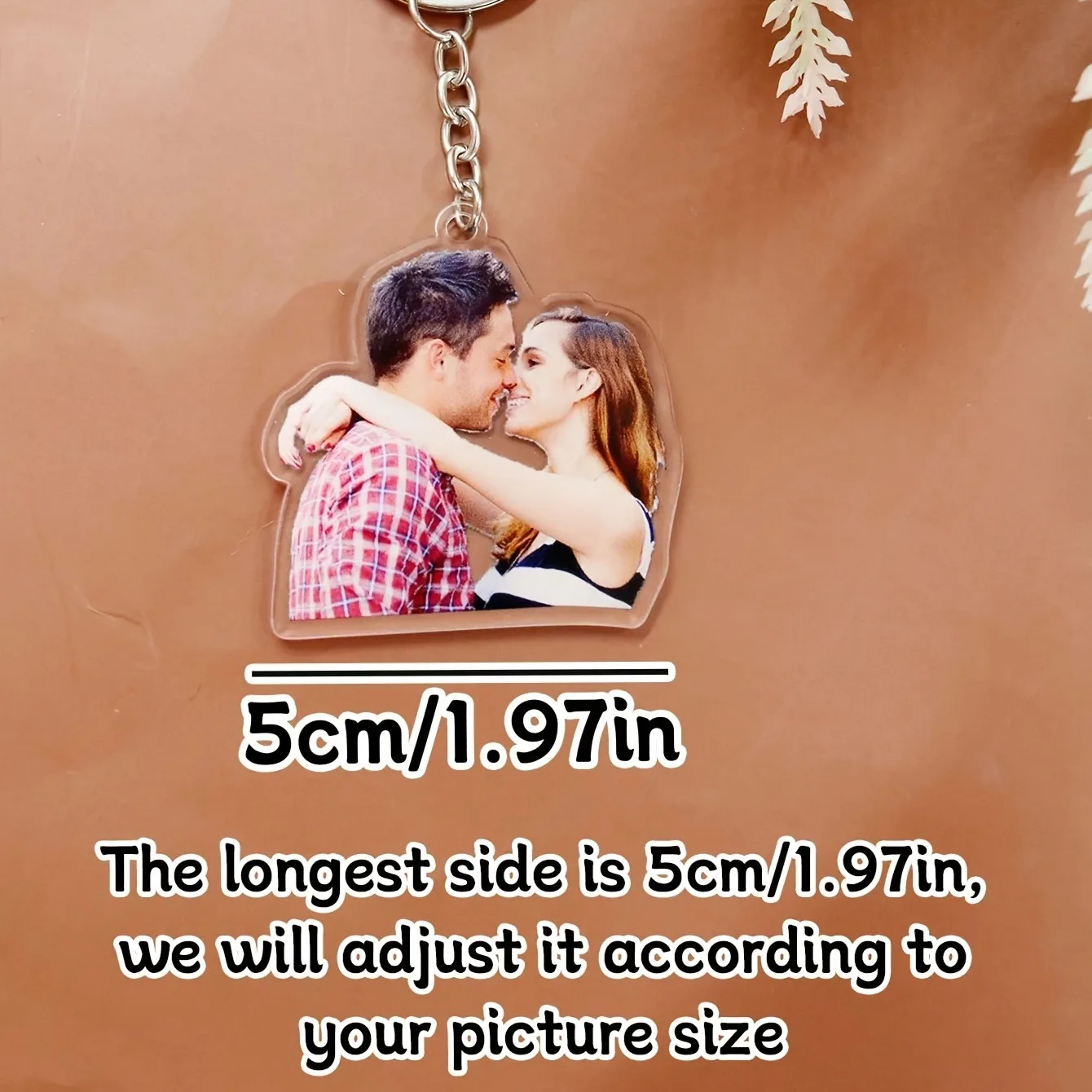 2D Flat, 1pc Custom Photo Personalized Acrylic Keychain - Upload Your Own Picture, Durable Clear Key Ring with Your Image for Ca