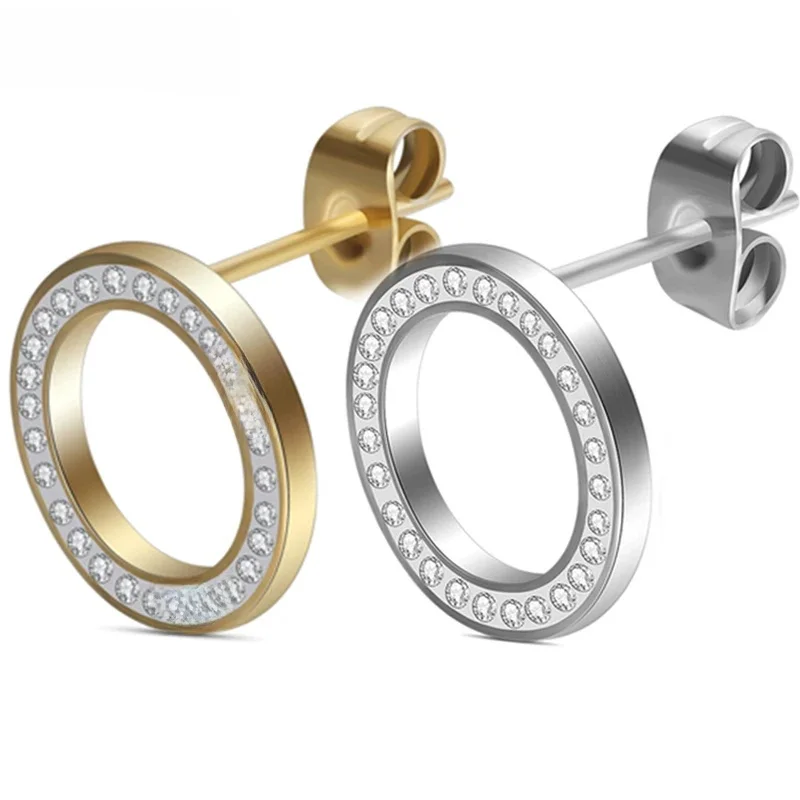Kolczyki ze stali nierdzewnej 316L kryształowe kolczyki dla kobiet Joyas Brincos Bijoux biżuteria kolczyki moda — zdjęcie 2