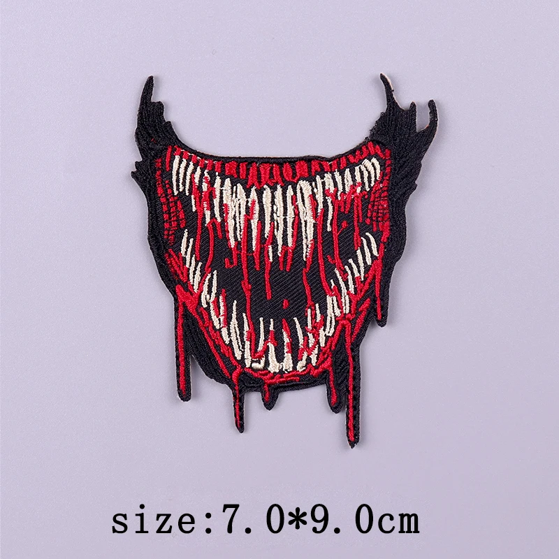 Punk Embroidery Patch Iron On Patches For Clothing Thermoadhesive Patches For Clothes Embroidered Patches For Clothing Hook Loop