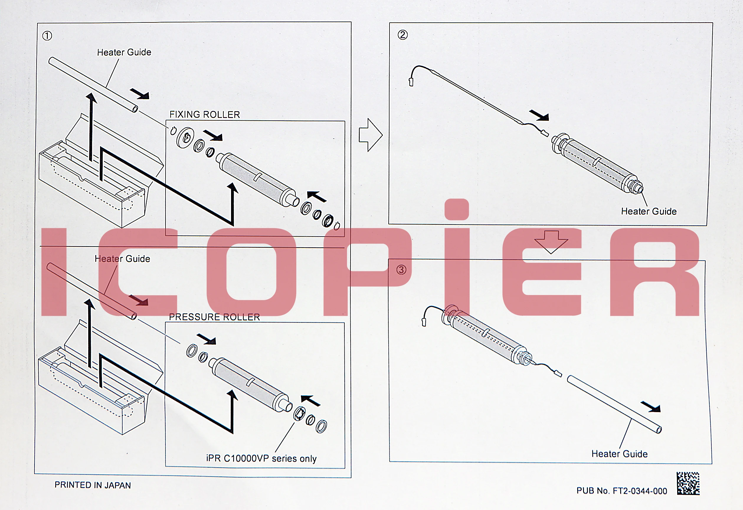 Rodillo de fusor de fijación de FL3-6096-000 (superior) para Canon C6000VP C7000VP C6010 C6010VP C7010VP C6010S C6010VPS C6011S C6010VPS