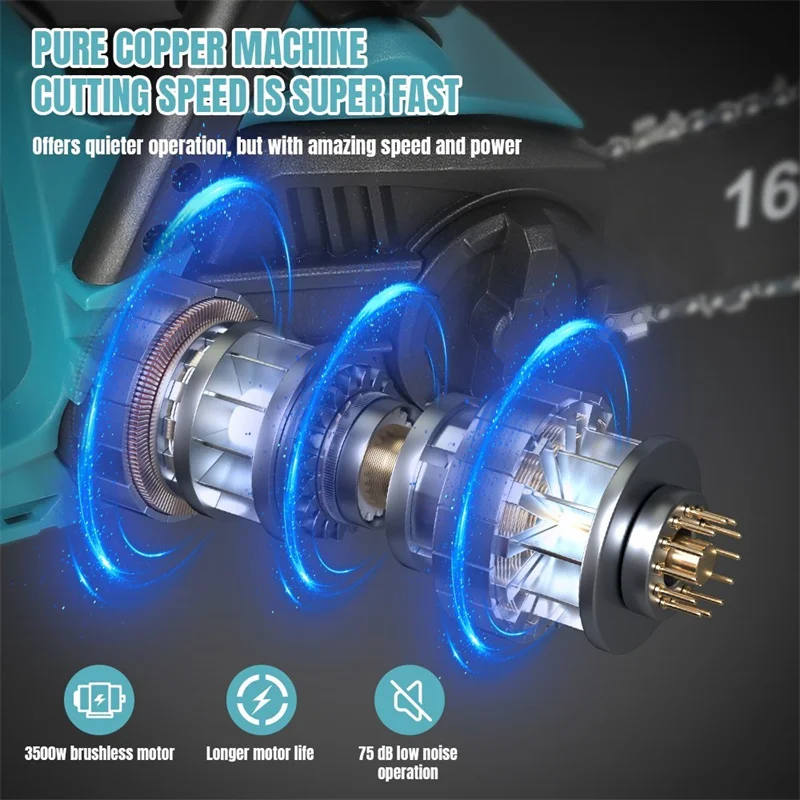 3500 واط فرش 16 بوصة منشار كهربائي اللاسلكي تحمل النجارة أداة السلطة يده حديقة كوب لبطارية ماكيتا 18 فولت #3