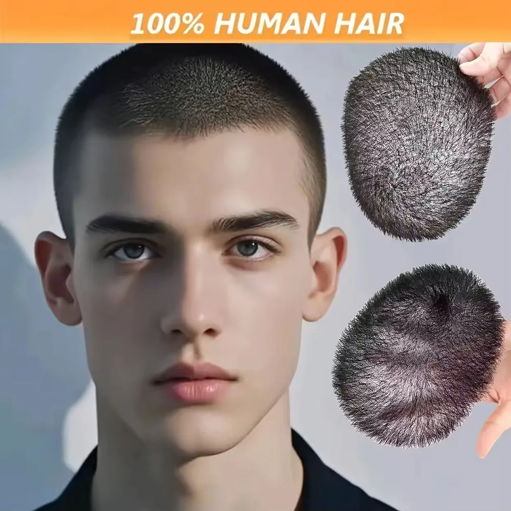 

6x8 короткие волосы Buzz Cut, мужской парик 10A, тонкая кожа, система человеческих волос из искусственной кожи для мужчин, системы замены, мужской капиллярный протез