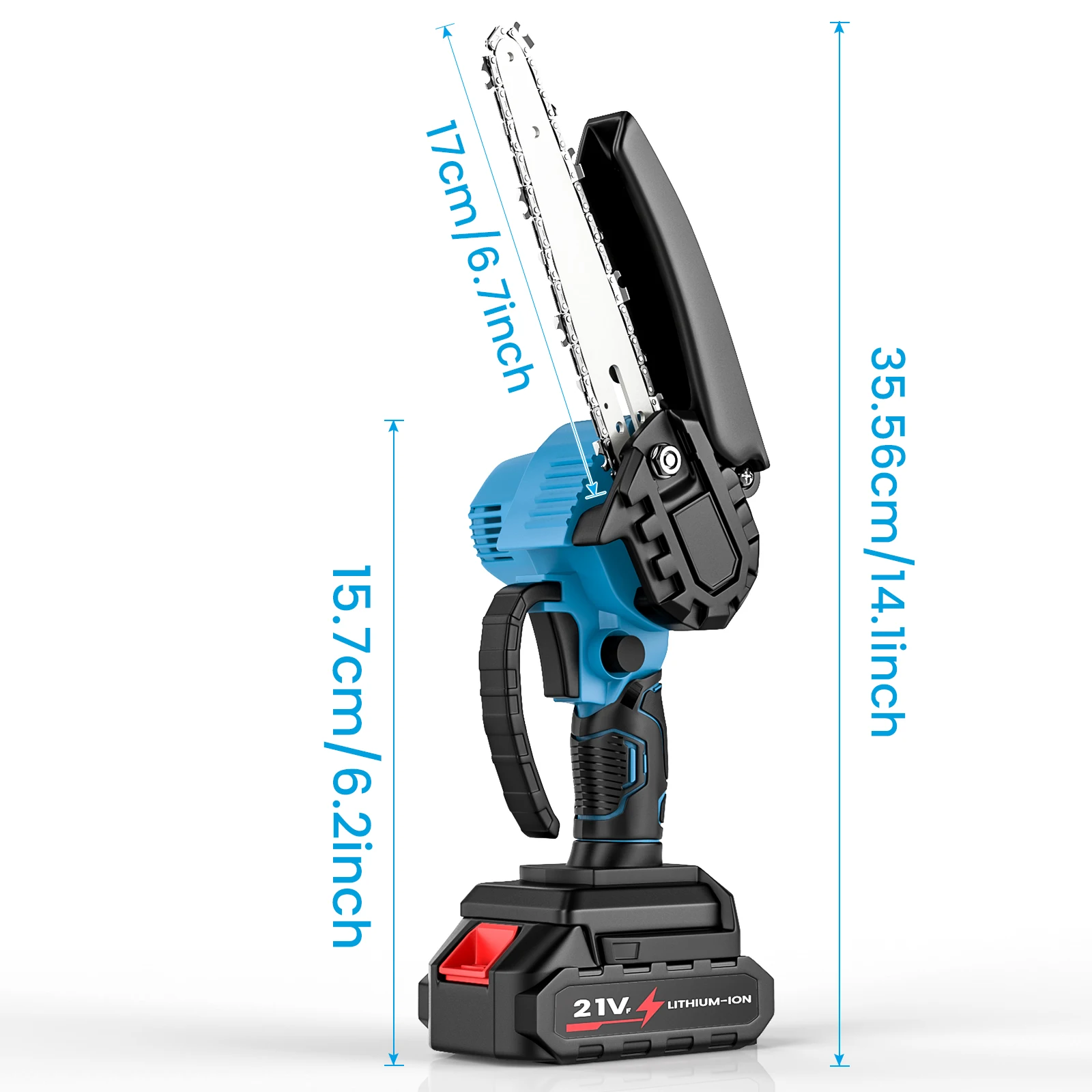 3000W 6-Zoll Elektrische Kettensäge Handgeführte Tragbare Mini-Kettensäge Holzschneider Gartenwerkzeug für Makita 21V Akku – Detail 5