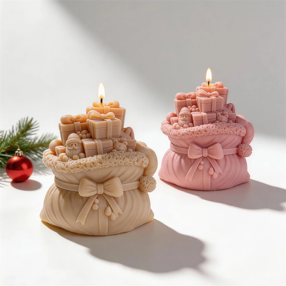 Candle Making Books For Beginners - Weihnachtsmann-Geschenkboxen Silikonform Weihnachtsgeschenk-Kerzenform Beton-Seifen-Harz-Gießform Weihnachts-Heimdekoration