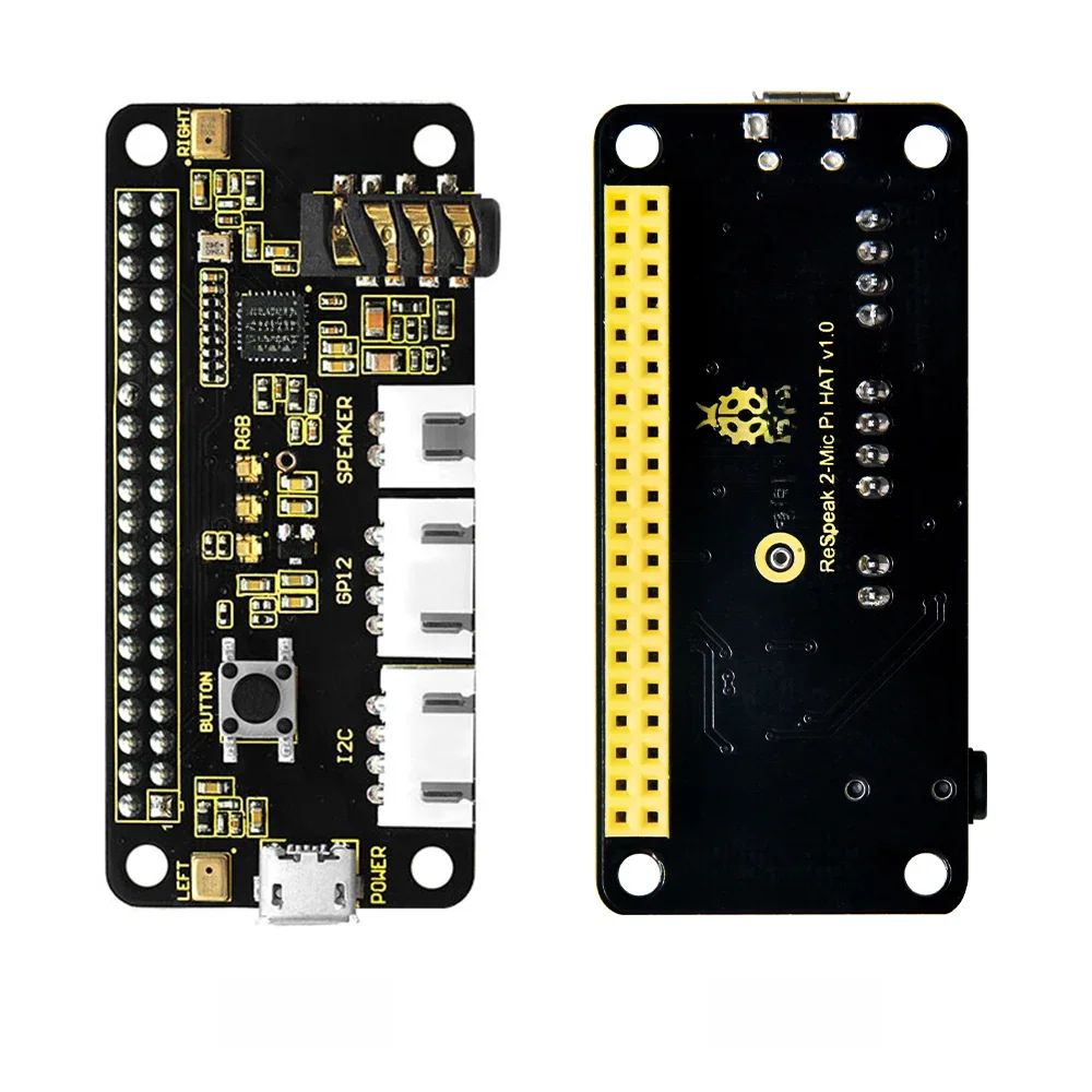 1 szt. moduł rozszerzający Keyestudio 5V ReSpeaker 2-Mic Pi HAT V1.0 do Raspberry Pi 4B/3B+/3B, posiada certyfikat CE. — zdjęcie produktu 7
