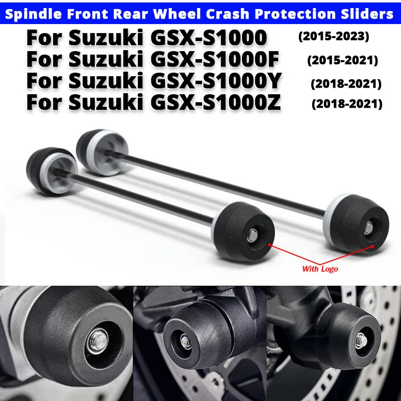 

For Suzuki GSX-S1000 GSX-S1000F GSX-S1000Y GSX-S1000Z 2015-2023 Motorcycle Spindle Front Rear Wheel Crash Protection Sliders