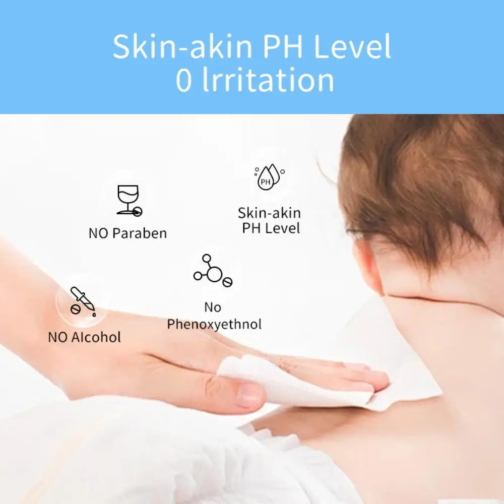 مناديل أطفال مائية نقية 99%، لا تسبب الحساسية وخالية من العطور، لطيفة للغاية للبشرة الحساسة، تم اختبارها طبيب الجلد" #4