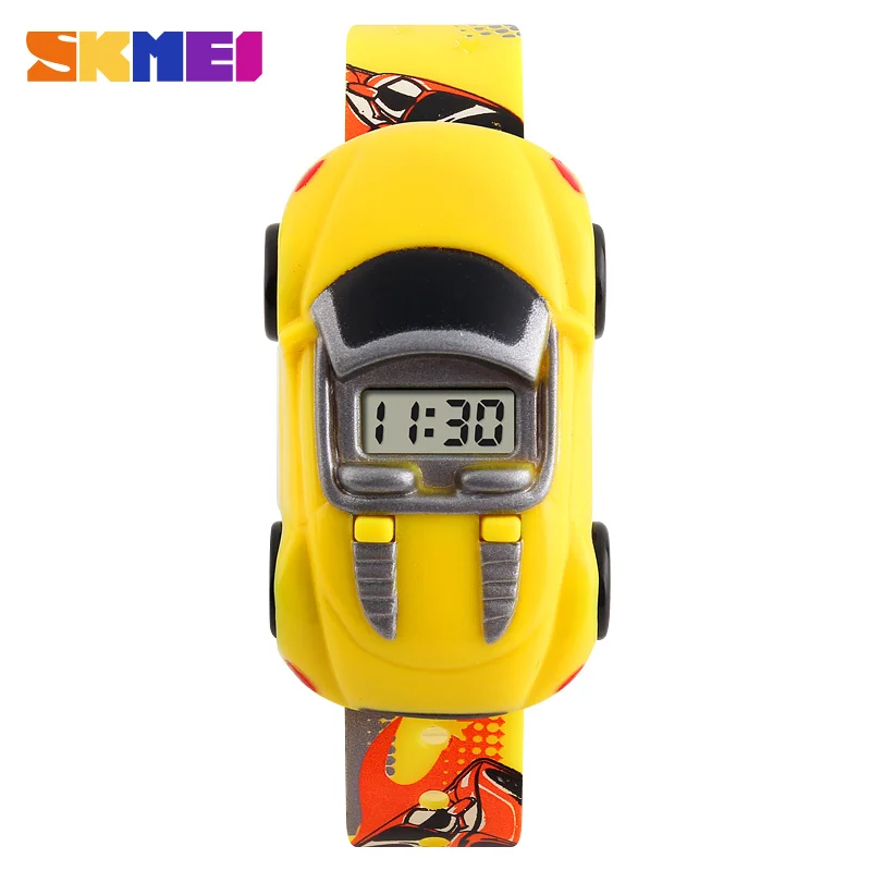 SKMEI Colorful Creative Cartoon Fun Car Mode Children Watches Date Time Clock Wristwatch For Boys Girls Birthday New Year Gift