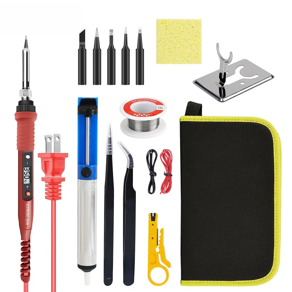 JCD 908S Electric Soldering iron kit set 220V 110V 80W LCD Display Adjustable Temperature Home handmade DIY Welding Repair Tools