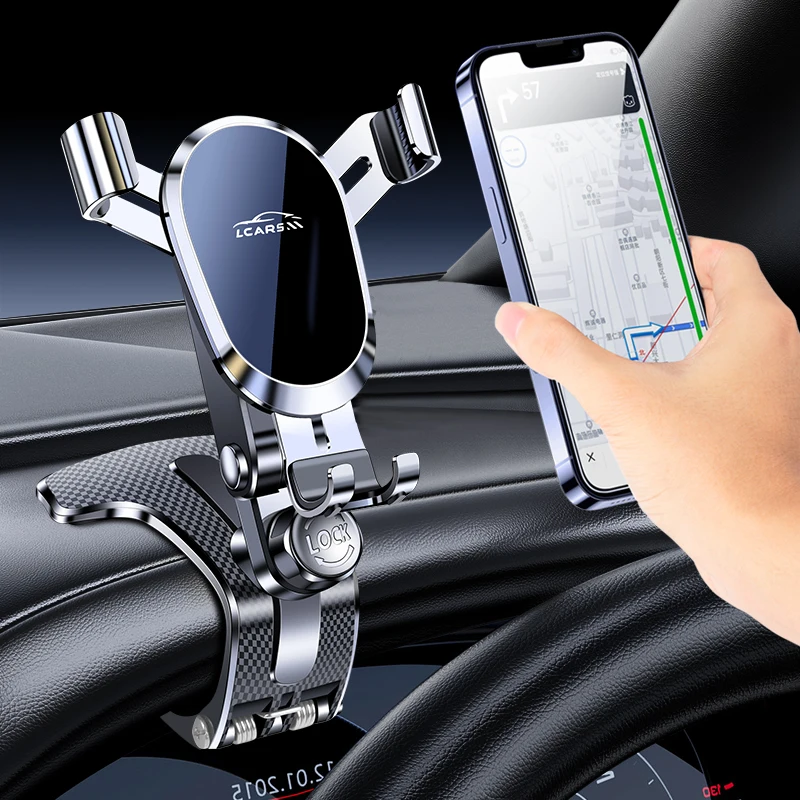 Gravity-Lock-Handyhalterung für das Auto, Smartphone-Clip für das Armaturenbrett, multifunktionale, feste Navigationshalterung, stark und stabil – Detail 1