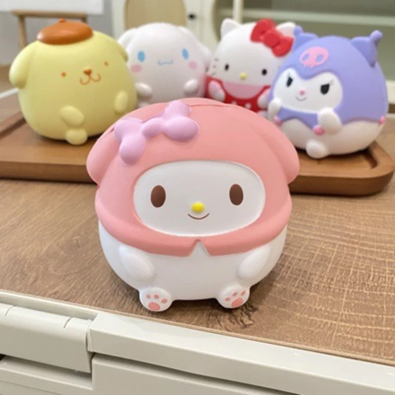 Kawaii Melody Decompression Kuromi Stress Relief Squishy Anime Cartoon Decorations Accessories Children Pinch Healing Toys Gifts