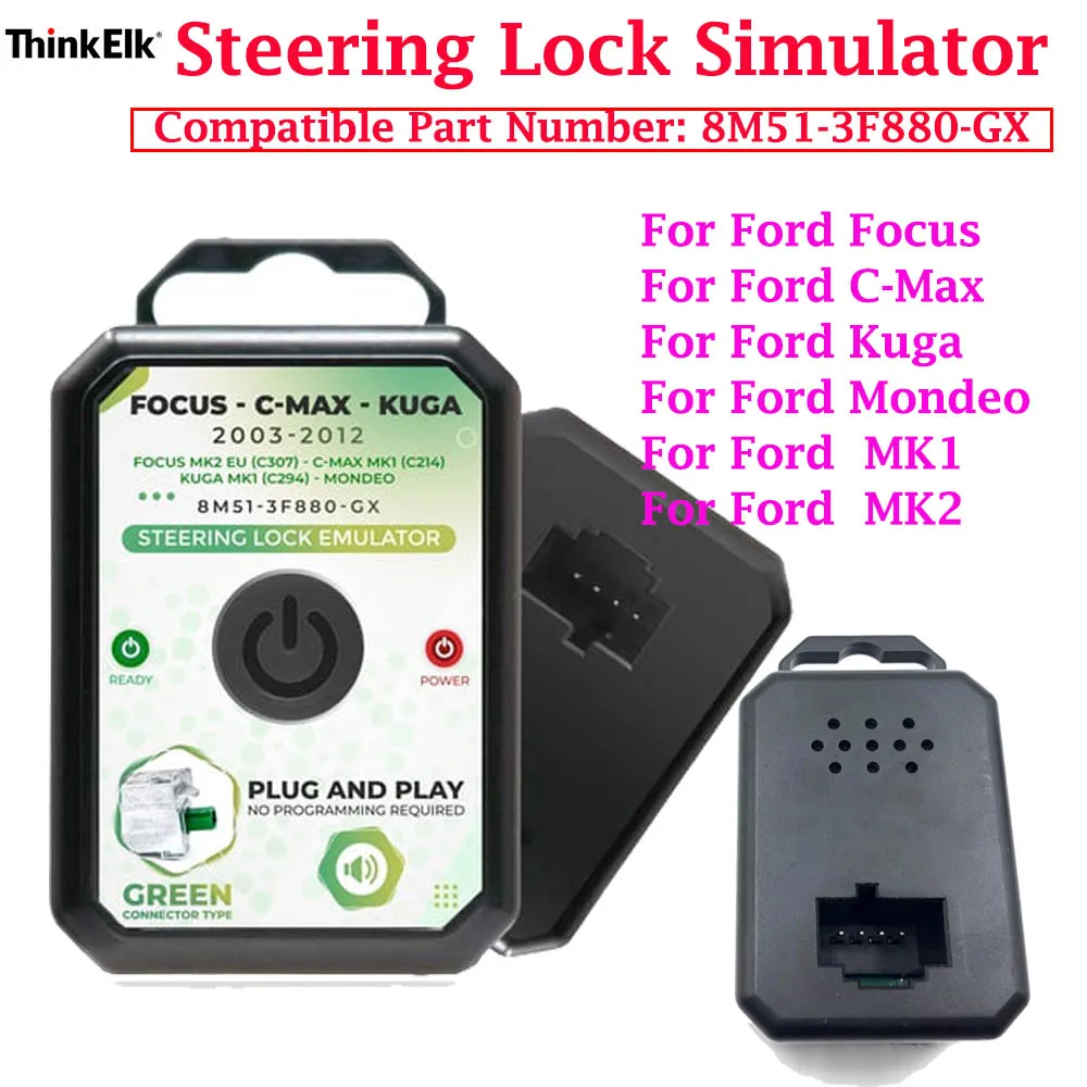 For Ford Steering Lock Simulator  For Ford Focus /C-Max/ Kuga /Mondeo/ MK1/MK2 Compatible Part Number: 8M51-3F880-GX
