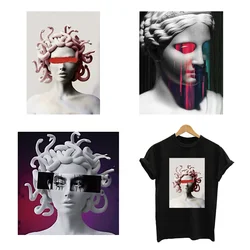 2Pcs/Lot Medusa Greek Mythology Heat Thermal Transfers Adhesive Patches For Clothes Iron On Fusible Women T Shirt Stickers DIY