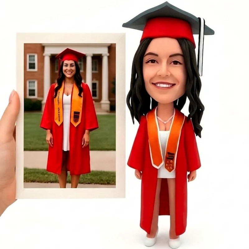 Custom Graduation Bobblehead from Photo, Personalized Graduate Gift, Handmade Figurine for Him Her Class of 2026