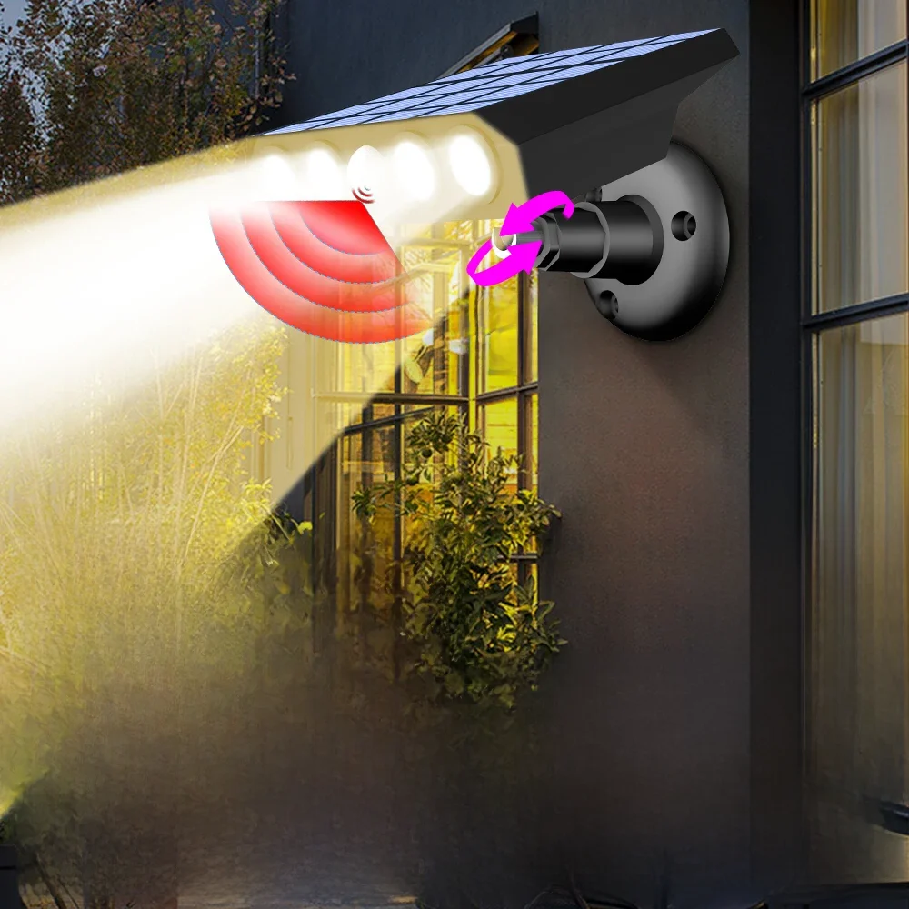 LED Solar Lamp Outdoor Spotlight Waterproof Garden Patio Corridors Lighting Motion Sensor Exterior Street Lights Cold/Warm White