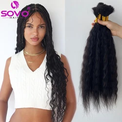 Bulk Hair Extensions Wet And Wavy Super Bulk Human Hair For Braiding No Weft 100% Remy Hair For Salon Supply 14-28 Inch