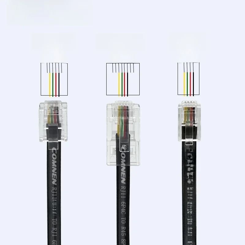 COMNEN RJ9 -RJ9/RJ11-RJ45 Telefonowy kabel do transmisji danych 4P4C 6P4C 8P4C Męski do męskiego modułowego przewodu danych Słuchawka Przedłużacz głosowy Kabel do transmisji danych — zdjęcie produktu 7