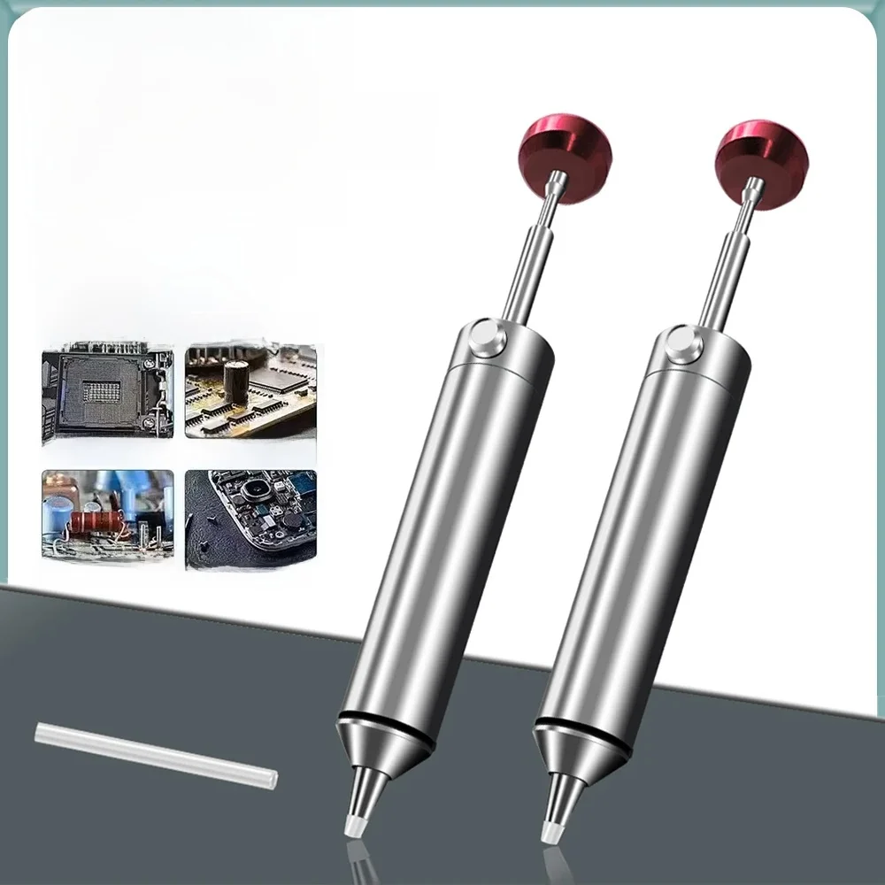 Aluminium desoldeerpomp Zuig Tin Gun Soldeer Sucker Pen Krachtig vacuümijzer Lassenreparatietool voor elektronische componenten - afbeelding 2