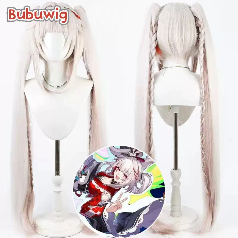 Bubuwig Synthetic Hair Sparkle Cosplay Wigs Honkai：Star Rail Sparkle 100cm Light Pink Mixed Red Ponytail Wig Heat Resistant