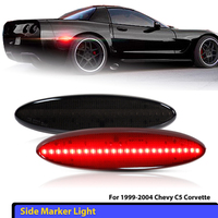 2x Fits For Chevrolet Chevy Corvette C5 1997-2004 Red Lens Rear Red Led Fender Side Marker Lights OEM 16523536 16524722
