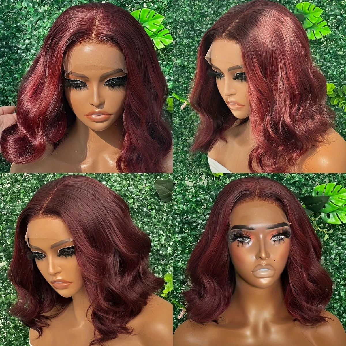 Wig rambut manusia renda depan gelombang tubuh 99J 13x4 30 inci Burgundy Wig Frontal HD transparan renda Wig warna Brasil untuk wanita