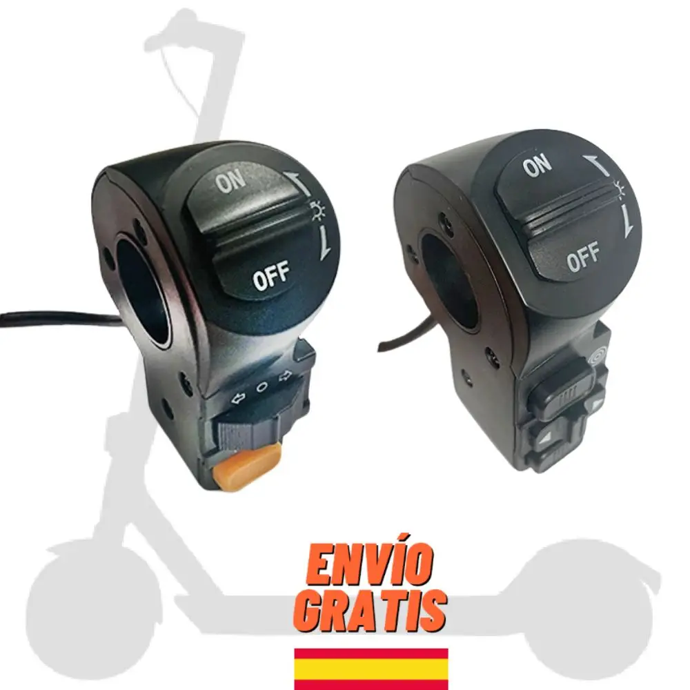 ✅Generic Button Panel Handlebar for Electric Scooters with Flashing, Position and Horn Lights with 1.5m Cable Adaptable to Bicycles / Smartgyro Speedway / Rockway / Dualtron / Kaboo / Xiaomi - Spare Parts and Accessories