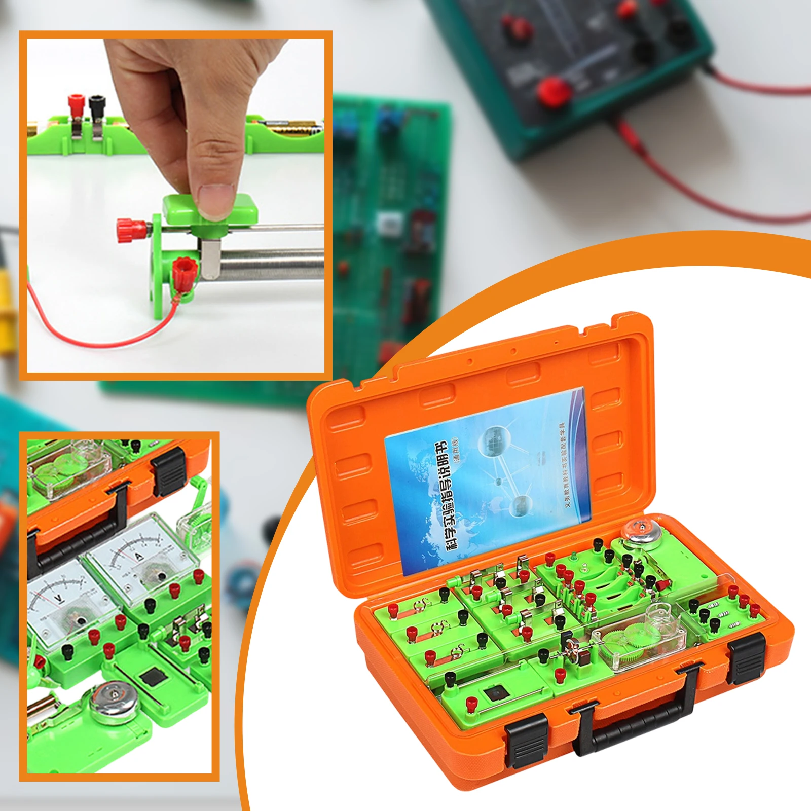 Electromagnetism Learning Set Science Lab Electromagnetism Kits DC Voltmeter Electric Motor Demonstration Props for Education