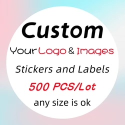 Autocollants Personnalisés avec Logo, Mariage, Anniversaire, Baptême, DIY, 500 Pièces