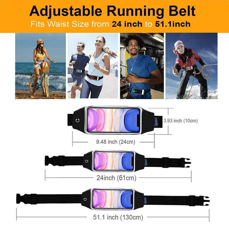 Men Women Running Phone Bags Waterproof Touch Screen Armbands Sports and Fitness Running Accessories for 4.0-6.2 inch Smartphone