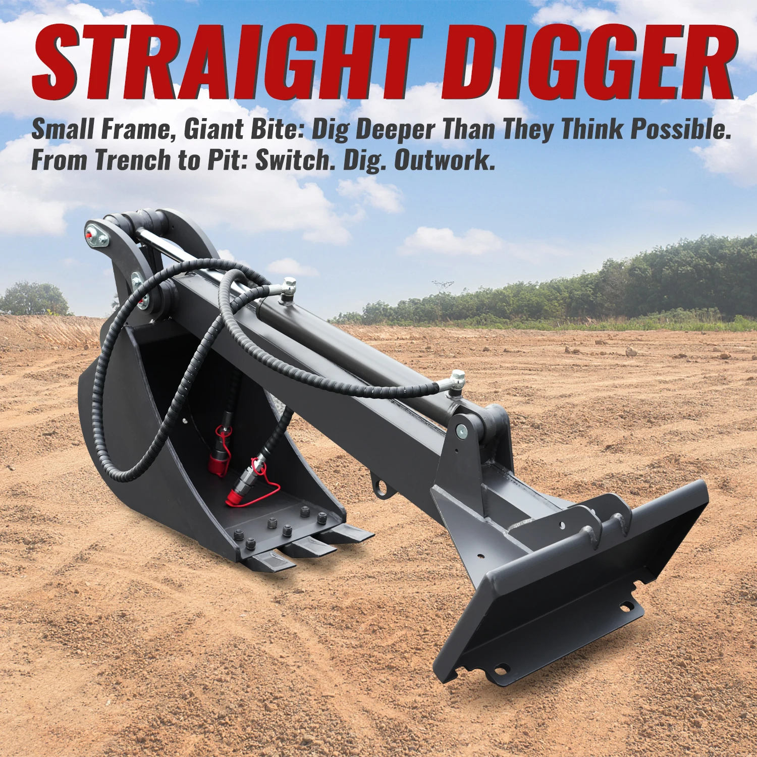 

Free home delivery. The skid steer loader attachment allows for direct digging and can easily handle various work scenarios.