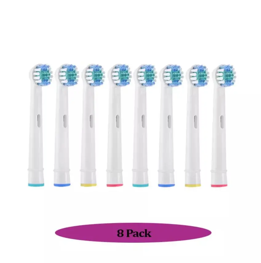 8 عبوات من رؤوس فرشاة الأسنان الكهربائية المتوافقة مع فرشاة أسنان أورال بي براون