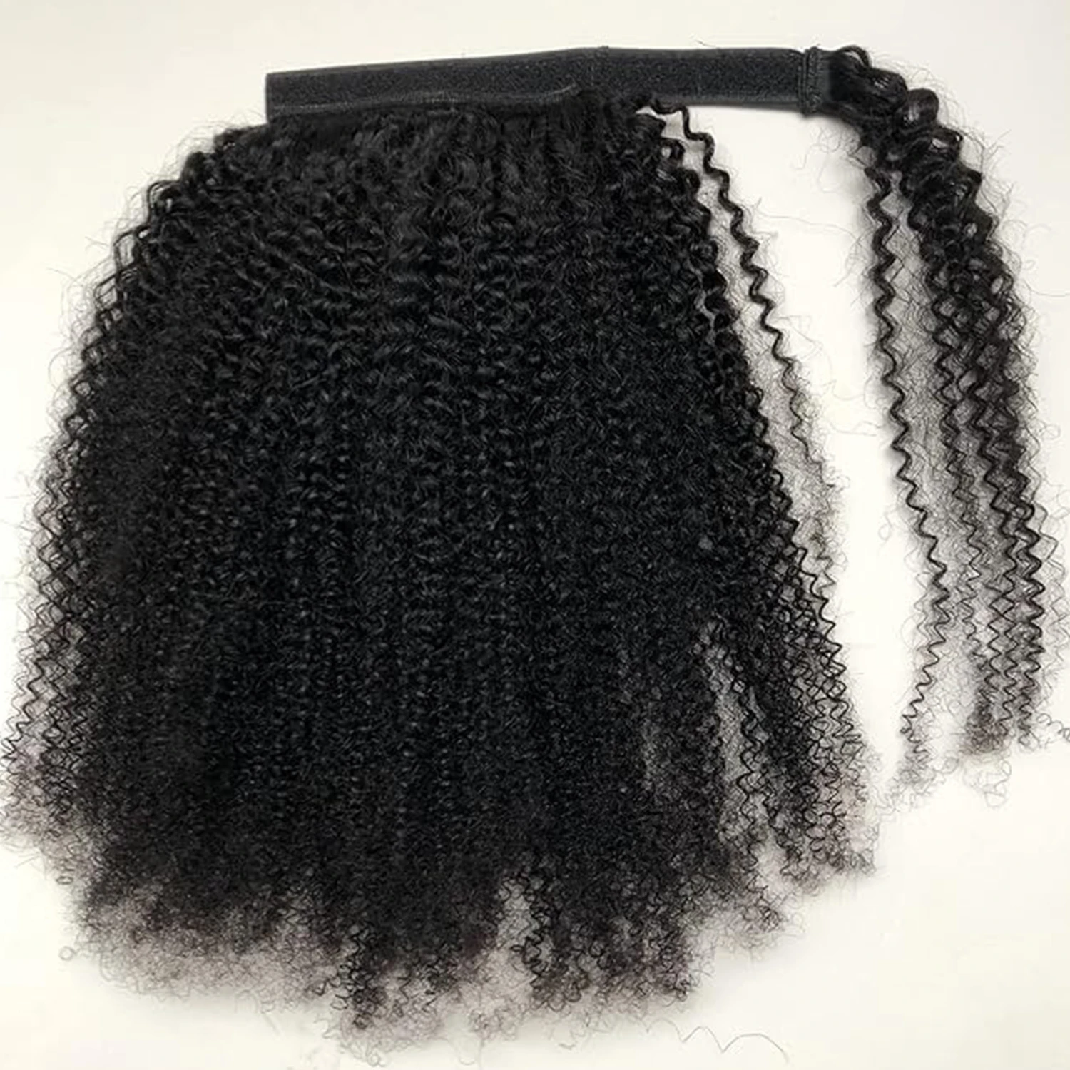 الأفرو غريب مجعد التفاف حول ذيل حصان وصلات شعر بشرية 12-24 بوصة البرازيلي شعر ريمي ذيل حصان هيربيسي كليب في للنساء