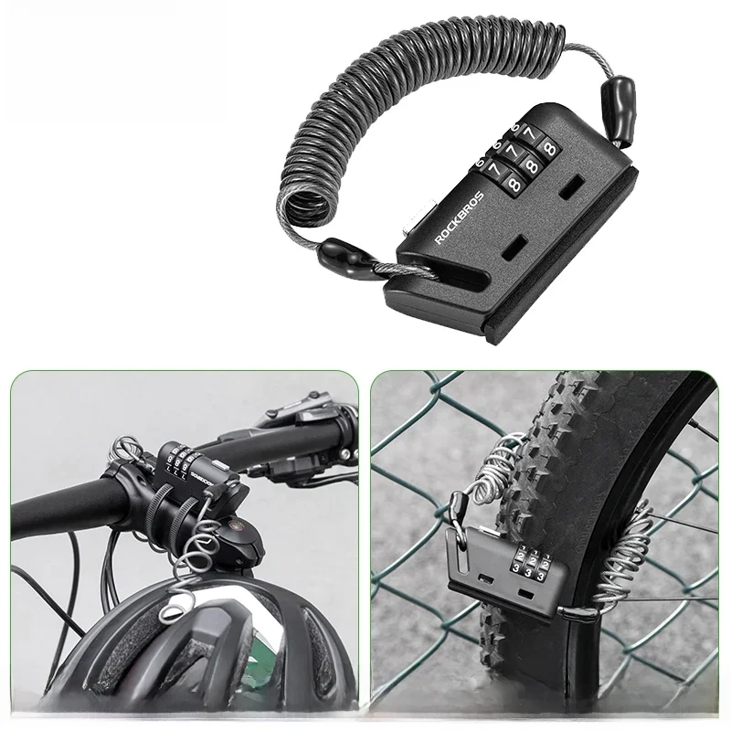 AliExpress ROCKBROS Mini Helmet Lock Antitheft Bicycle Lock Ultralight Flexible Bike Lock 3 Digit Password Lock Motorcycle Helmet Lock Part