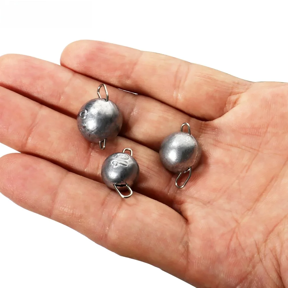 5 pièces 2g 28g poids de pêche plombs tête de gabarit eau profonde avec boule ronde pivotante plombs matériel de pêche en roche accessoires de Pesca en fonte