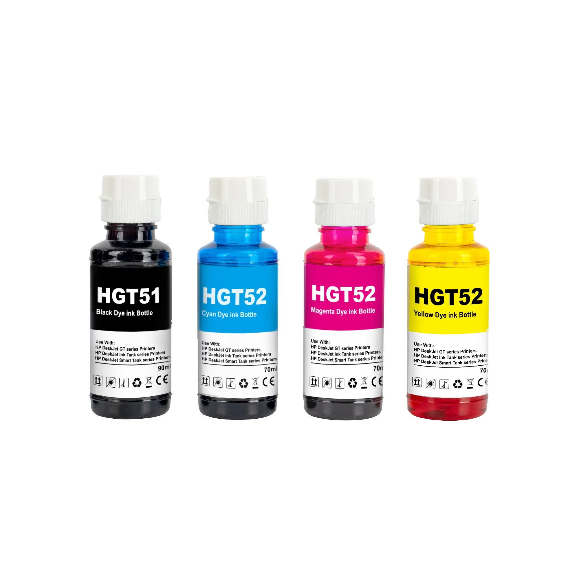 Tinta de colorante hp gt51 gt52 para hp GT51 GT52 GT5810 GT5820 Para HP Smart Tank 500 Ink Tank 115/118/310