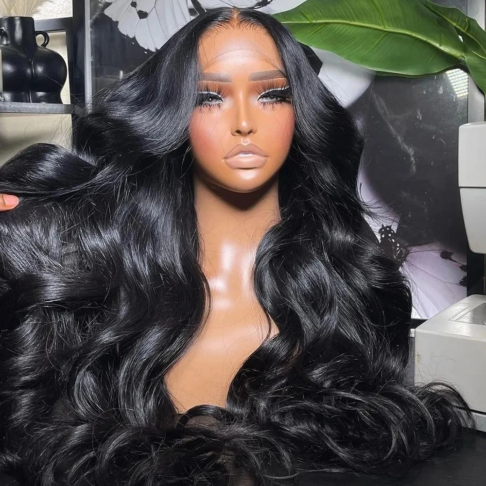 200% Density HD Transparent 13x6 13x4 Body Wave Lace Frontal Human Hair Wigs Brazilian 30 32 40inch Curly Wigs For Women Sale