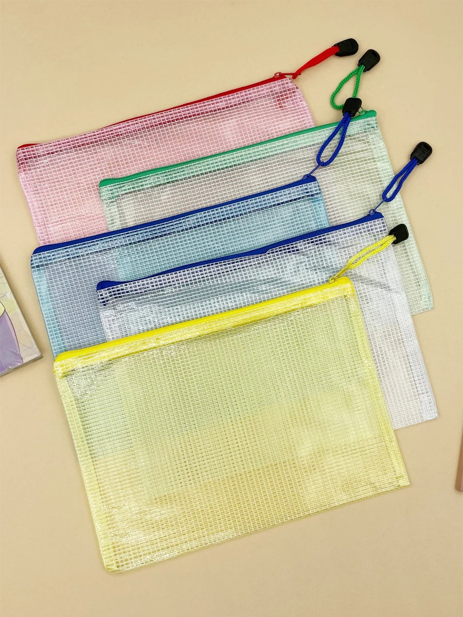 

A5 ПВХ сетчатая сумка на молнии кошелек для хранения мелких предметов-канцелярские товары, косметика, дорожные аксессуары, бумага