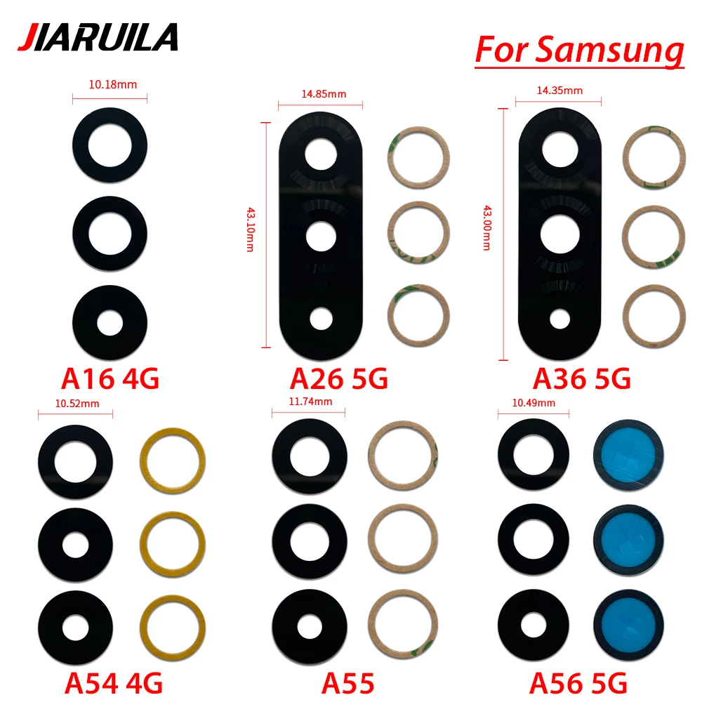 

10 шт. стеклянный объектив камеры для Samsung A04 Core A16 4G A23 A36 A54 A55 A56 5G стеклянный объектив задней камеры с заменой клея