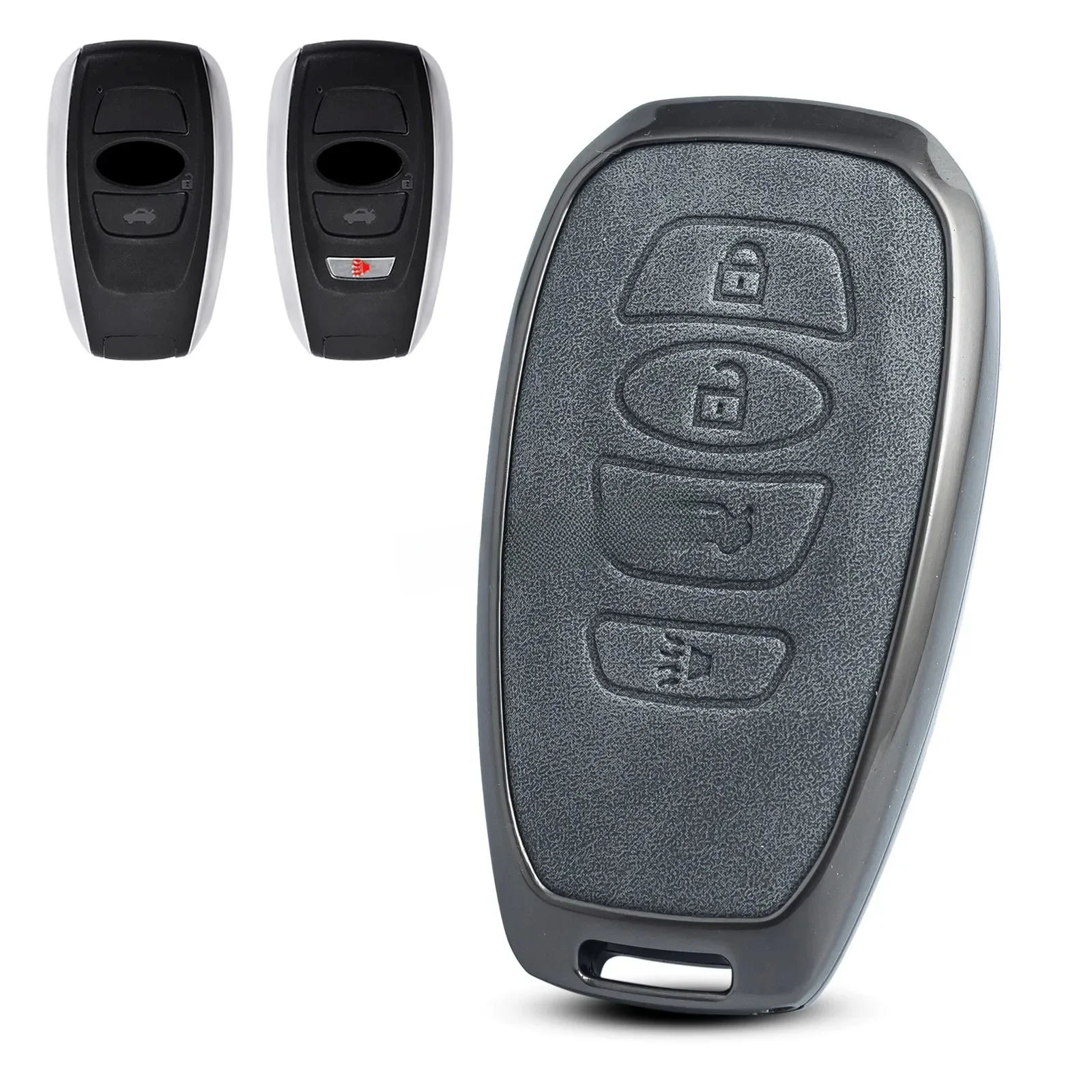 Metal Leather Car Key Fob Case Cover Holder For Subaru Crosstrek Outback Forester Impreza XV BRZ Legacy Ascent Toyota GR86
