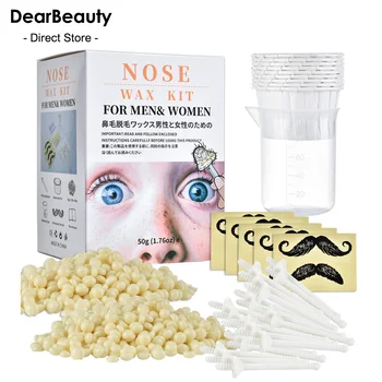 Kit de cera de nariz portátil de 50g para hombres y mujeres, Kit de cera para depilación de uñas, Kit de cera de limpieza, cortaúñas, herramientas de belleza