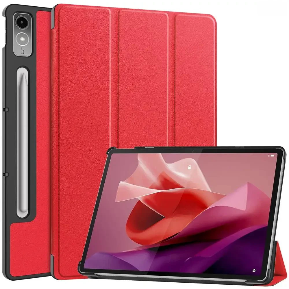 Tablet-Hülle für Lenovo Pad Pro P12 TB370 12.7 "Leder Auto-Sleep/Weck-Funktion Steh winkel